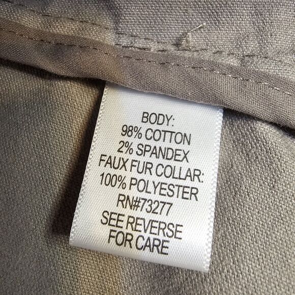 Womens Life Style Sonoma Tan Cordoroy Jacket Faux Fur Collar Sz Med Y2Ky Q0324 - Picture 8 of 9